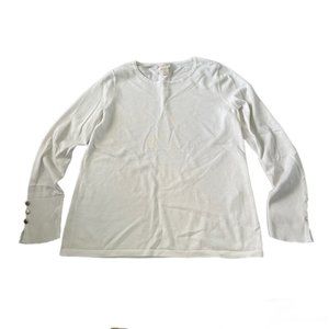 Chicos White Basic Long Sleeve Size: 0 (Small)